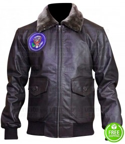 John F Kennedy JFK Air Force One Bomber Aviator Black Jacket John F Kennedy JFK Air Force One Bomber Aviator Black Jacket